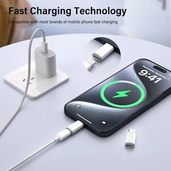 Lightning (hun) til USB-C (han) adapter