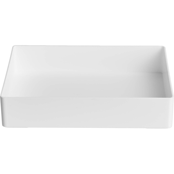 Amazon Basic Rektangulær Plastopbevaringsboks med Bakke, 25,5 x 17 x 4,5 cm, Hvid