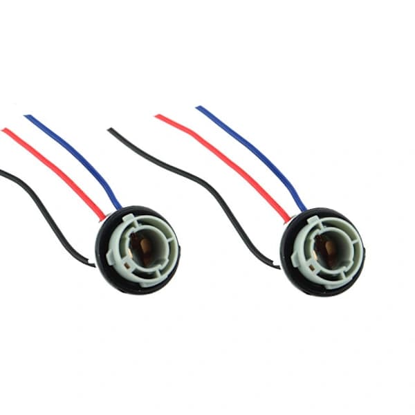 Bay15d 1157 p21/5w LED halogenpære fatningsmontering (2-pak, sort)