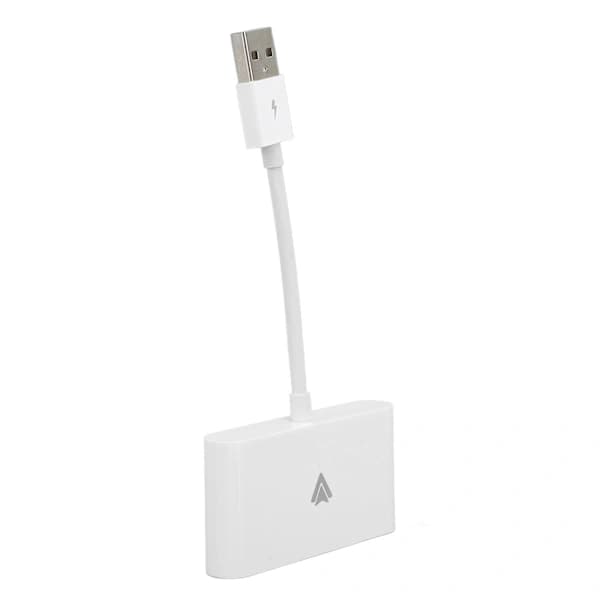Trådløs biladapter, kompakt og bærbar, USB Type-C interface, trådløs plug-in bilkonverter, velegnet til Android bilsystemer, hvid.