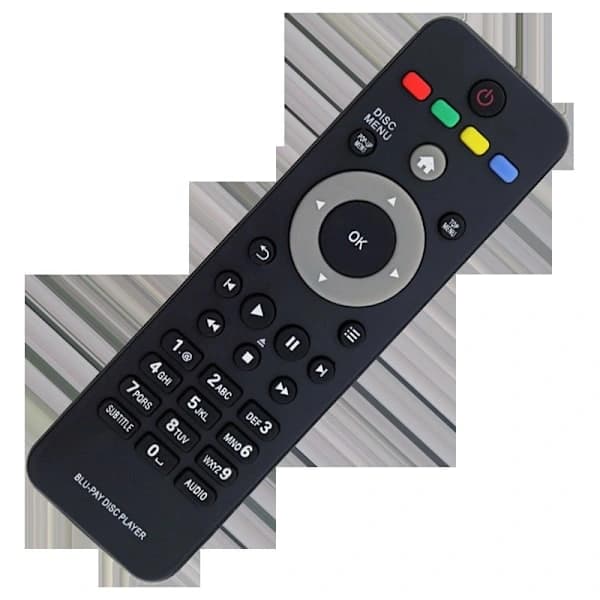 Kompatibel med Philips Blu-ray DVD-fjernkontroller BDP3100/93, BDP3200/93, BDP3080 og BDP2700