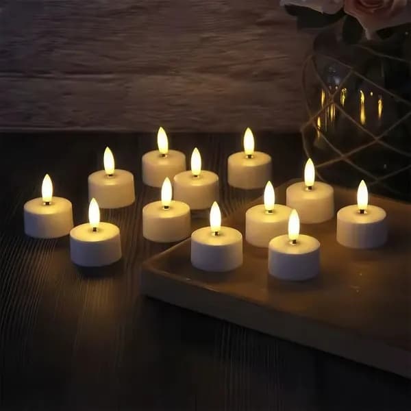 Uppladdningsbara värmeljus – LED-ljus med fjärrkontroll och timer (6-pack)
