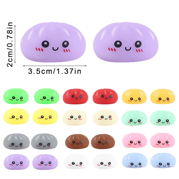 Dumpling Squishy, ​​2026 Mystery Dumpling Squishies Countdown Kalender, 24 Tilfældige Overraskelses Dumpling Squishies