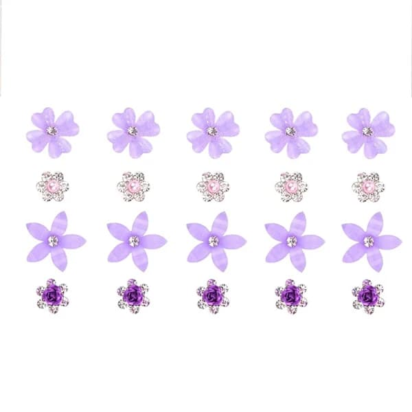Elegant strasshåraccessoarset - 20 delar Purple