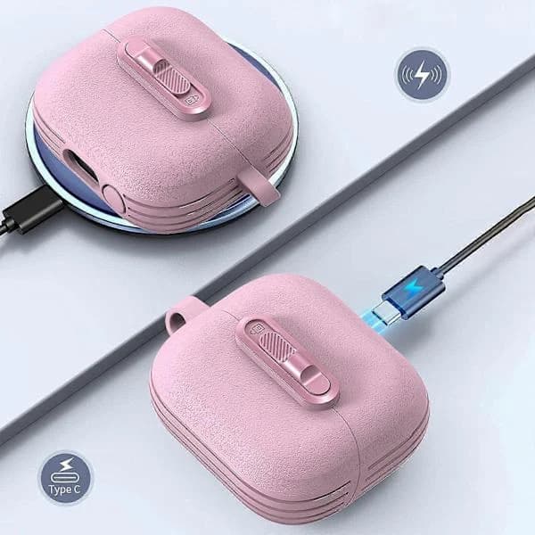 Støtsikkert øretelefondeksel til Samsung Galaxy Buds 3/Buds 3 Pro, med stjernemønster og låsbar spenne.
