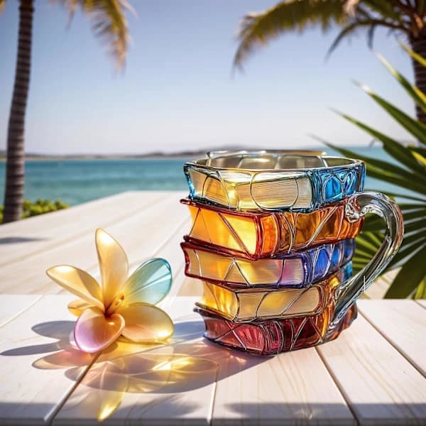 Målade bokmuggar, 3D-målade bokkaffemuggar, målade glaskaffemuggar - perfekta presenter till läsare, bibliotekarier