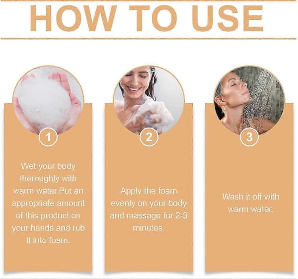 1-5x Persimmon Body Wash för kroppslukt, eliminerar kroppslukt 4pcs