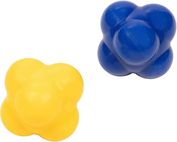 2 stk. gummi reaktions- og hoppe-bolde til træning af reflekser og koordination