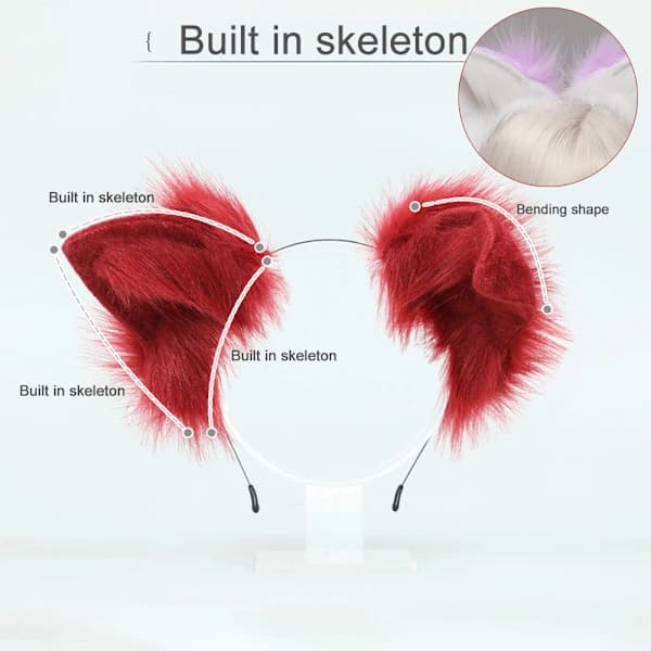 Kattöron Pannband - Lila och Vit
