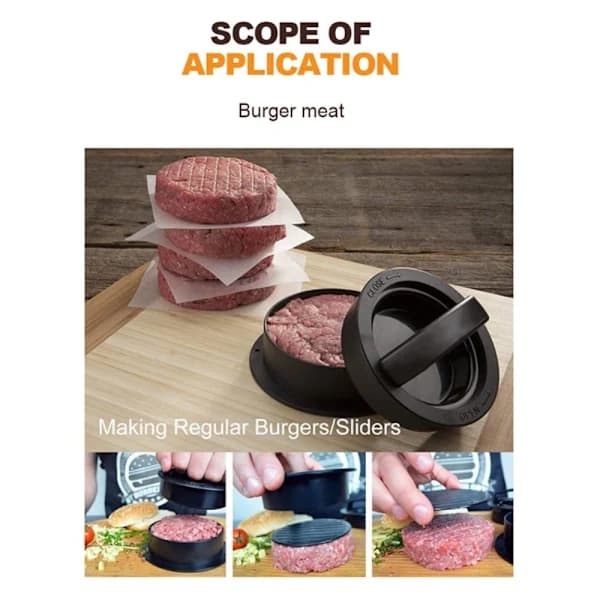 Hamburgerform, fylt hamburger, svart hamburger