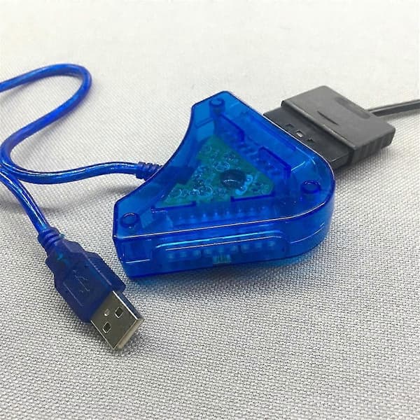 Dubbelport PS2 till USB PS3 PC-adapter spelkontrollkonverteringskabel