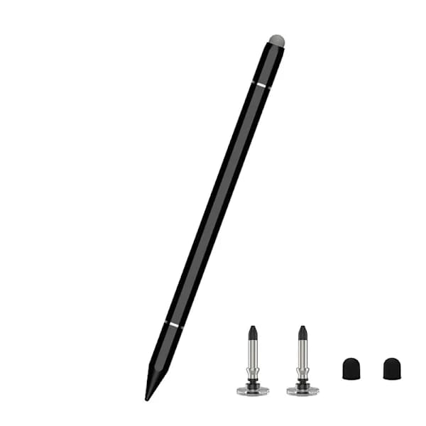 Præcisions-stylus med disk og silikonespids, sort