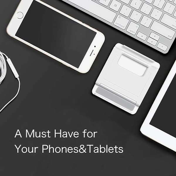 Mobiltelefonholder / Tablet-holder — Multi-vinkel, Universal, Sammenklappelig holder til telefoner og tablets (Sort, 2-pak)