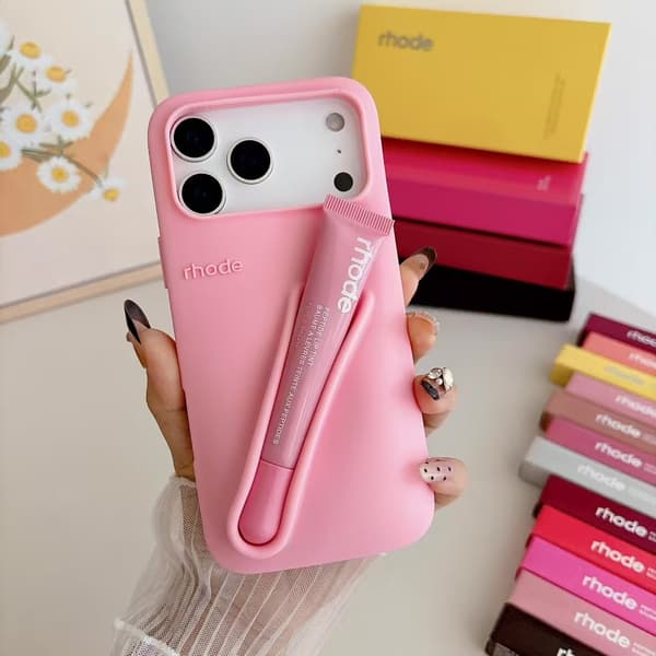 Rhode Lip Gloss Hallon Mobilskal för iPhone 17 16 15 14 13 12 Pro Max B Hallon Jelly pink iphone15