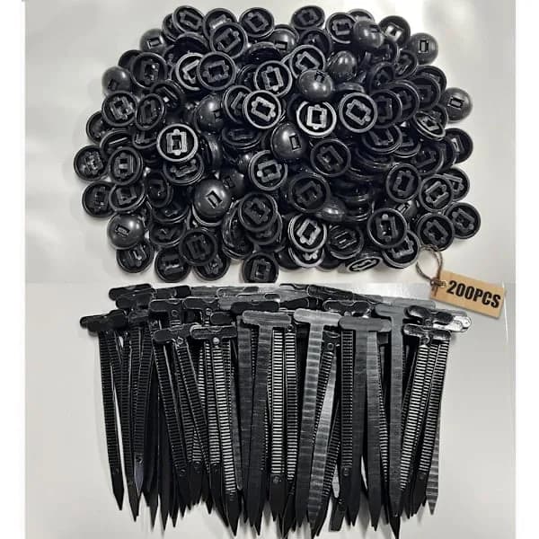 200 Nylon Kabelbindere, Hurtigudløsning, Velegnet til Bilreparation - Plastclips, Universal Type