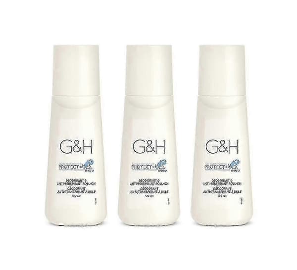 25-26 x 3 flaskor Gh Protect+ Deodorant Roll-On, 100 ml vardera.