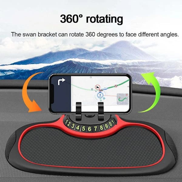 Sklisikker matte og telefonholder til bilens dashbord