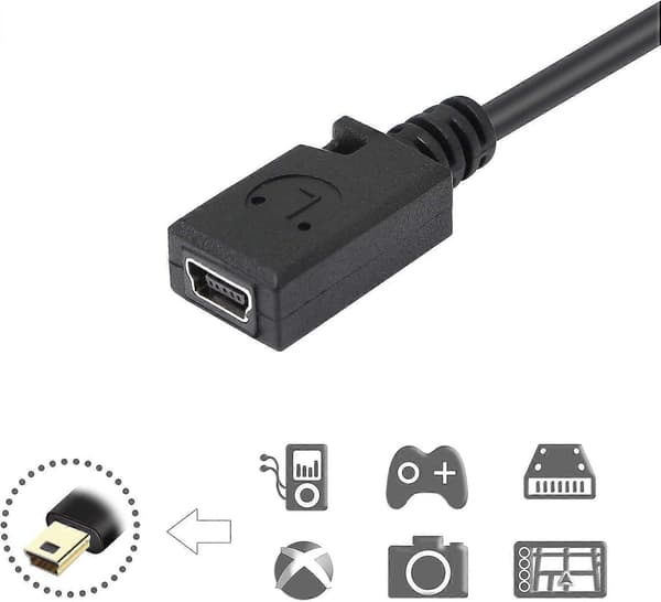 Typ-C Mini USB-C USB 2.0 förlängningskabel (hona till hane) Synkron laddningsadapterkabel (10 cm)