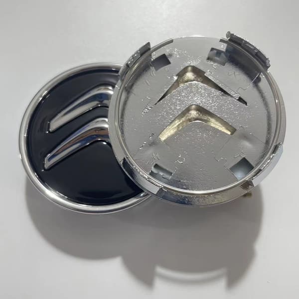 60 mm Dongfeng Citroen hjulkapsler, sølv dekklogo, 4 stk Black - 60mm