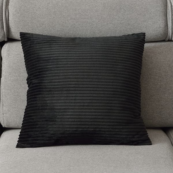 Sæt med 2 dekorative fløjls pudebetræk Bløde pudebetræk til sofa hjem stue soveværelse seng Black 60*60cm