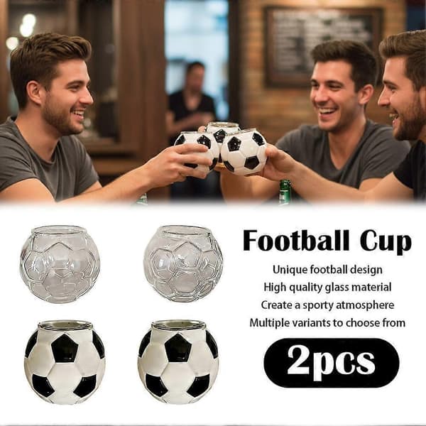 Fotbollsformad glasmuggset 8 cm diameter med fotbollstema paint 1pc