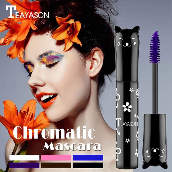Farverig Mascara, Vandfast Langtidsholdbar Tyk Mascara blue