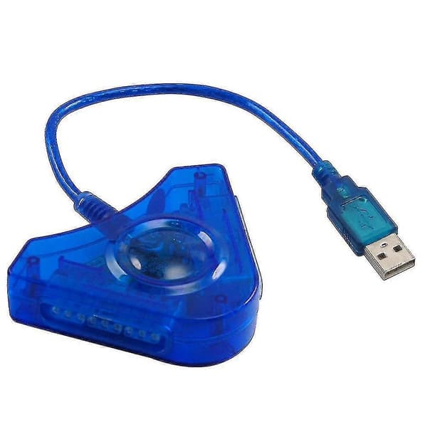 Dubbelport PS2 till USB PS3 PC-adapter spelkontrollkonverteringskabel