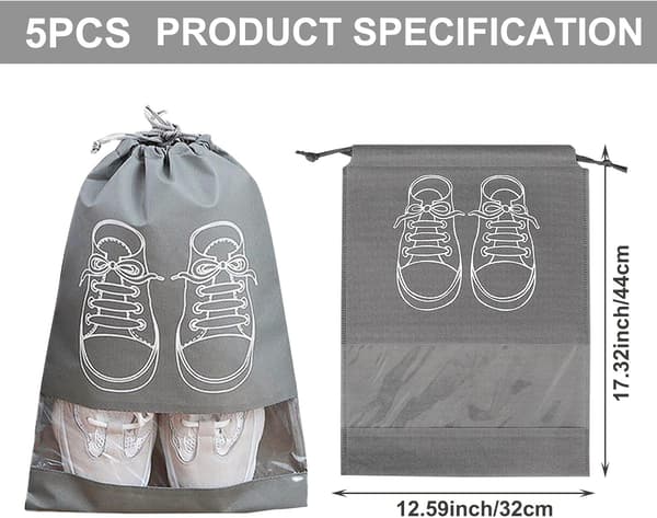 5-pack stora skoförvaringspåsar