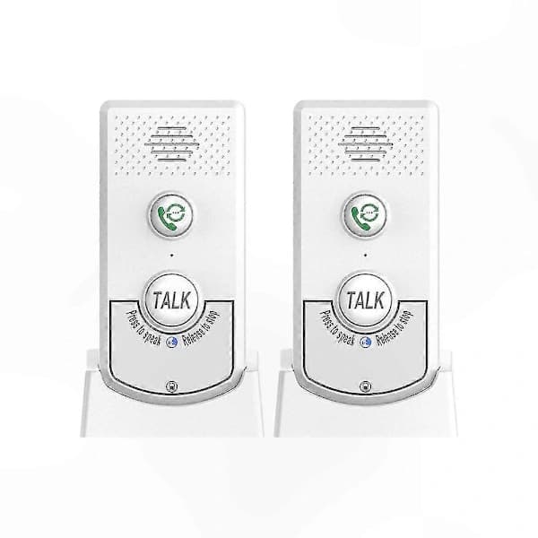 Trådlöst intercomsystem för hemmet, 2-pack tvåvägskommunikation med ultralång räckvidd och bärbarhet vit white