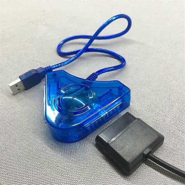 Dubbelport PS2 till USB PS3 PC-adapter spelkontrollkonverteringskabel