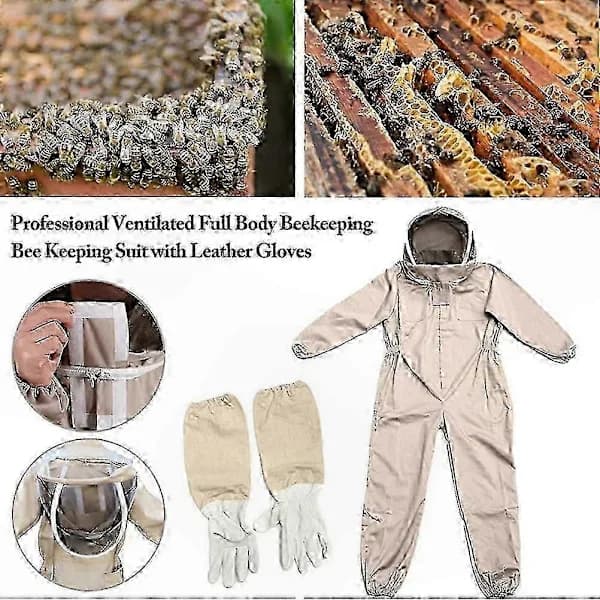 Biodlingsskyddsdräkt med handskar, biodlaroverall L