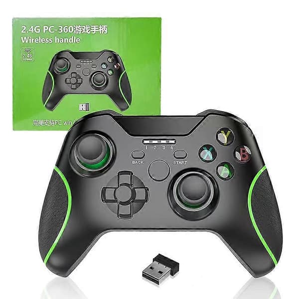 Trådløs controller til Xbox One og Series X/S, med hovedtelefonstik og indbygget batteri, sort.