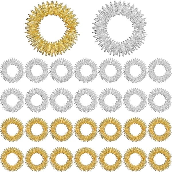 30 stk. piggete sensoriske fingerringer, piggete fingerring/akupressurring