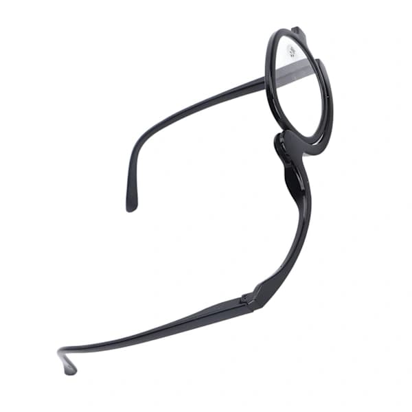 Forstørrende makeupspejl med foldbar linse, ensfarvet, sort (+2.00)