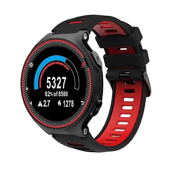 Vara-silikoniranneke Garmin Forerunner 735xt/220/230/235 2 -kelloon, terässoljella.