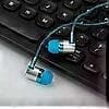 3,5 mm in-ear stereo ørepropper, kablede nylonflettede hodetelefoner med mikrofon