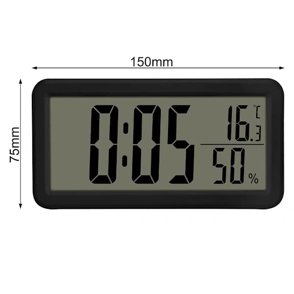 LED vægur, 15 cm digitalt vækkeur - LED ur med