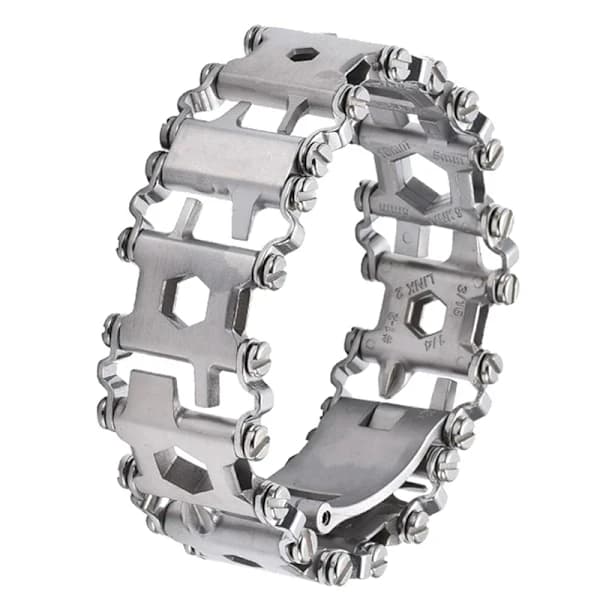 29-i-1 multiverktygsarmband multifunktionellt reparationsarmband i rostfritt stål, silver
