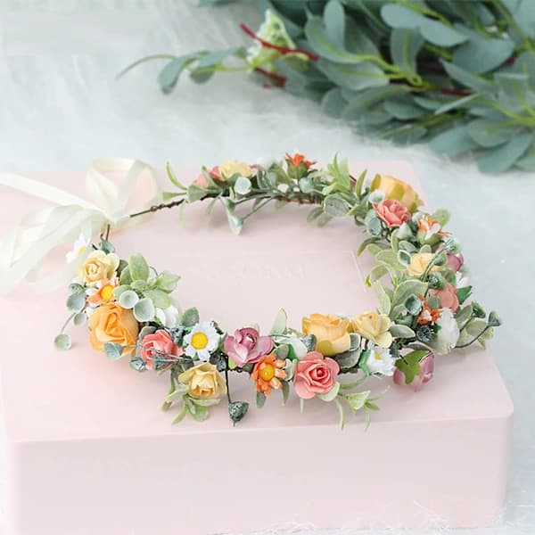 Svensk Midtsommer Blomsterkrans – Boho Blomstergirlander Hodeplagg for Sommerfestligheter