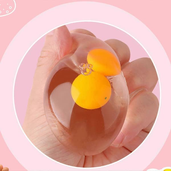 3 stk. æg Squishies Legetøj Bløde Klemme Klæbrige Hænder Squishy Anti Stress Klemme Æggehvide, Dekompressionsbolde til voksne
