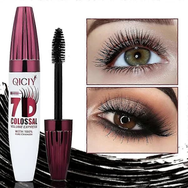 7D Kolossal Volumen Mascara, Vandfast Forlængende & Krøllende Sort Mascara