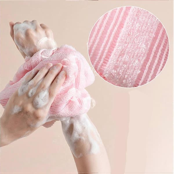 4st Polyester Exfolierande Duschhandduk Mjuk Och Elastisk Dubbelsidig Ryggskrubb För Dusch Kan Snabbt Torka Efter