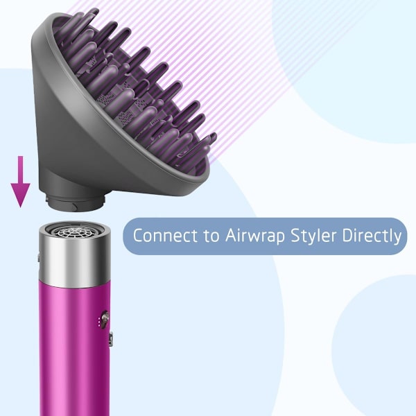 Hårtørrer diffuser til Dyson Airwrap multifunktionelt stylingværktøj, krøllehårtørrer tilbehør til bølgede og spiralkrøller.
