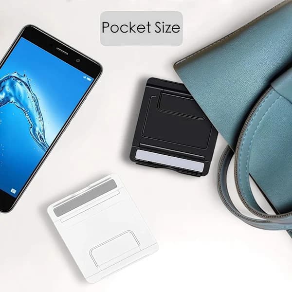 Mobiltelefonholder / Tablet-holder — Multi-vinkel, Universal, Sammenklappelig holder til telefoner og tablets (Sort, 2-pak)