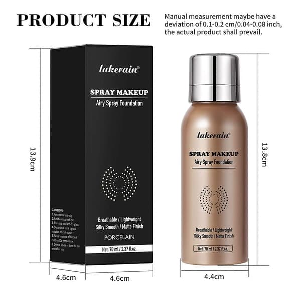 Silkeaktig Sprayfoundation | Feilfri Setting Spray Foundation Egnet for Moden Hud | Lett og Langvarig Sprayfoundation