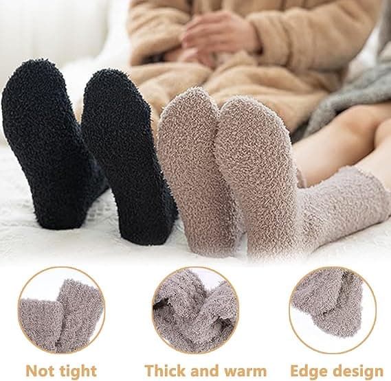 4-pak fleece strømper til kvinder, varme og behagelige, perfekte til vinter derhjemme