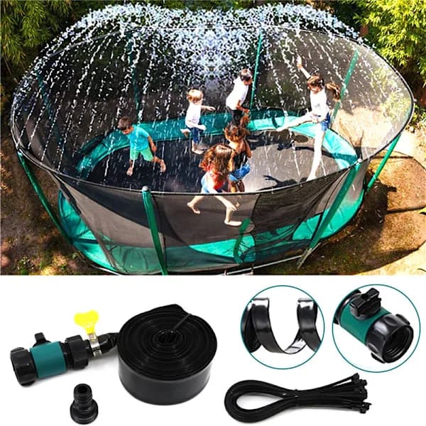 Trampoline sprinkler for barn utendørs sommervannleke 15m
