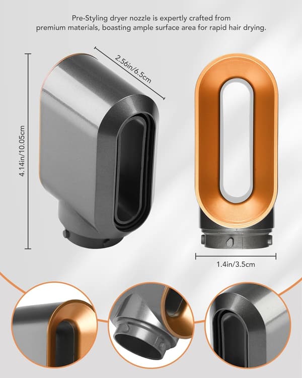 Føntørringsdyser til Dyson Airwrap HS01/HS05 – Hurtigtørrende tilbehør, nikkel/kobber