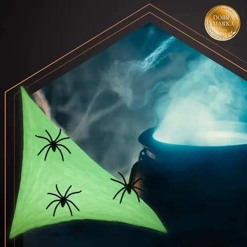 Självlysande spindelnät – Halloween-dekoration med 20 spindlar