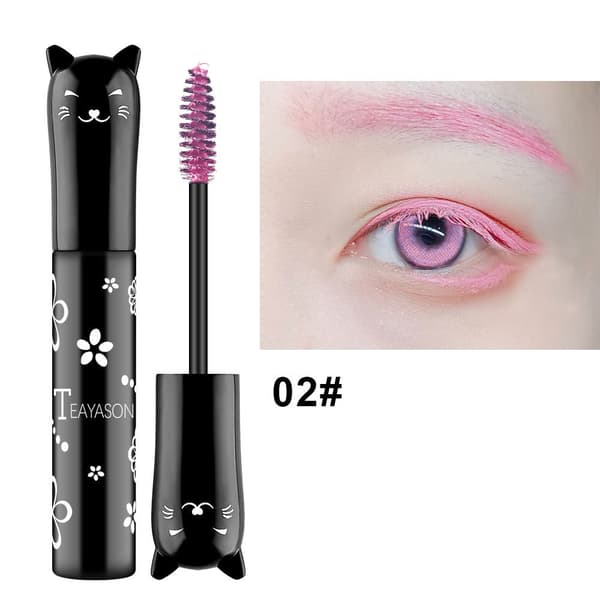 Färgglad Mascara, Vattentät Långvarig Tjock Mascara Pink